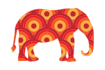 Retro Circles Elephant